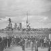 THE BRITISH NAVY BRINGS FOOD TO GREECE. 20 AND 21 OCTOBER 1944, PIRAEUS HARBOUR, ATHENS. BRITISH MERCHANTMEN ESCORTED BY SHIPS OF THE BRITISH AND GREEK NAVIES, BROUGHT THE FIRST FOOD SUPPLIES FOR THE RELIEF OF GREECE. (A 26352) Greek citizens watching their country's veteran heavy cruiser GEORGE AVEROFF after her arrival at Piraeus. Copyright: � IWM. Original Source: http://www.iwm.org.uk/collections/item/object/205157963